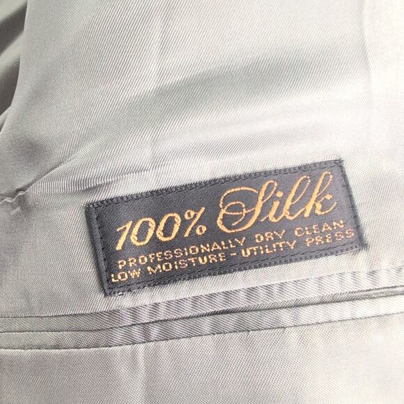 Vintage Hart Schaffner Marx 100% Silk SingleBreasted Tweed Suit Jacket Men's 50R - Picture 4 of 11